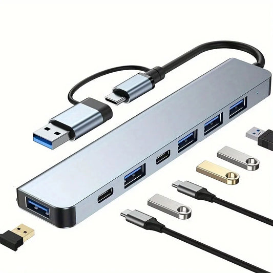 محور USB C محور USB 3.0، موسع USB 7 في 1 من الألومنيوم VIENON، مقسم USB مع 1 X USB 3.0، 4 X USB 2.0 و2 X منافذ USB C / USB C Hub USB Hub 3.0, VIENON Aluminum 7 in 1 USB Extender