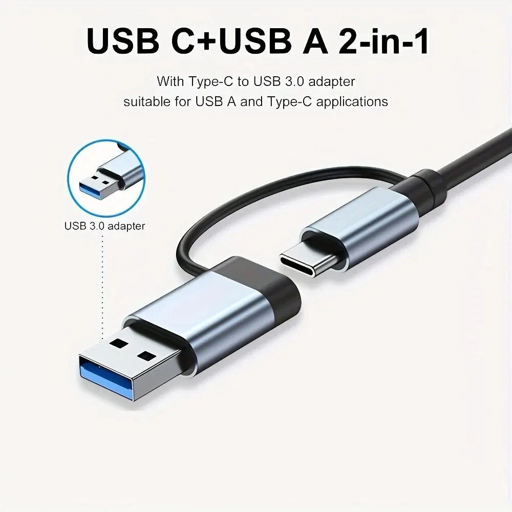 محور USB C محور USB 3.0، موسع USB 7 في 1 من الألومنيوم VIENON، مقسم USB مع 1 X USB 3.0، 4 X USB 2.0 و2 X منافذ USB C / USB C Hub USB Hub 3.0, VIENON Aluminum 7 in 1 USB Extender