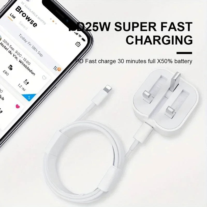 المملكة المتحدة USB C شاحن لجميع الهواتف QC3.0 شحن سريع PD 25 واط نوع C شحن سريع السفر الجدار شاحن محول الطاقة / UK USB C Charger QC3.0 Quick Charge PD 25W Type C Fast Charging