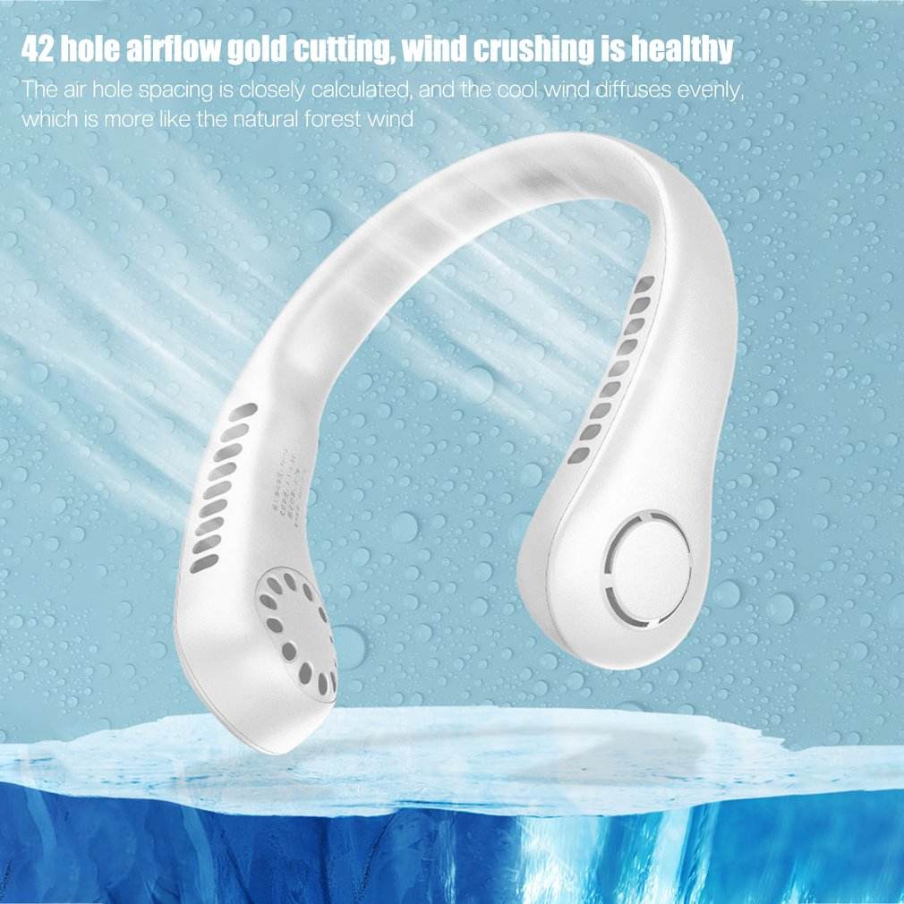 مروحة رقبة محمولة قابلة للشحن {Portable Hanging Neck Fan Rechargeable}